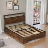 Panana Full/Queen Bed Frame,Industri - Black&Brown, Queen