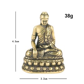 TEAMWILL Tibet Buddhism Bronze Brass Buddhist Sakyamuni Buddha Figure Small Statue