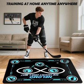 NELOMO Ice Hockey Training Mat Ice Hockey Training Equipment Large Drill Mat 160CM X 120CM Rubber Ice Hockey Training Gadget for Ice Hockey Lovers