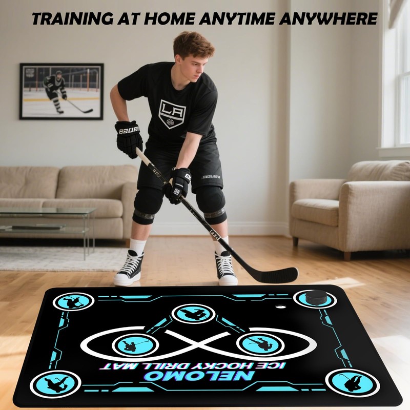 NELOMO Ice Hockey Training Mat Ice Hockey Training Equipment Large