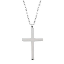 Happiness Boutique Women's Necklace with Cross Pendant in Silver Colour Filigree Necklace Stainless Steel Jewellery