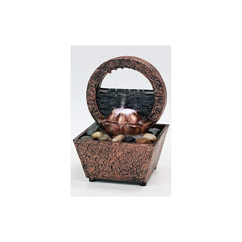 Newport Coast Collections 7" H Bronz Lotus LED Water Fountain