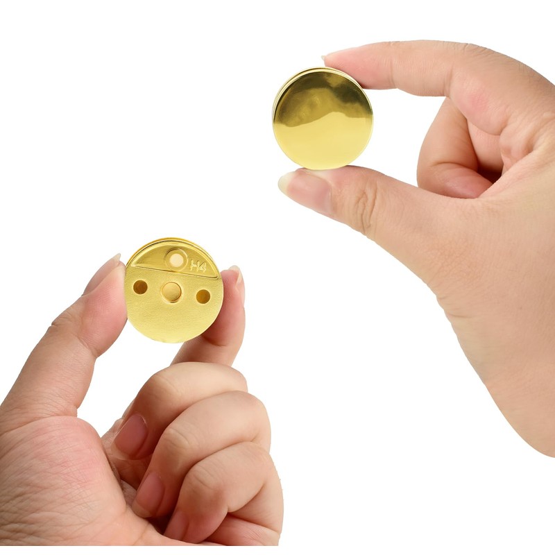 Golden Upgraded 3-5mm Frameless Mirror Mounting Hardware 4 Pack Dual-Screw