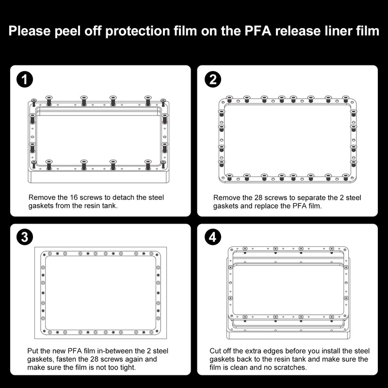 ELEGOO 5PCs PFA Release Liner Film for ELEGOO LCD 3D