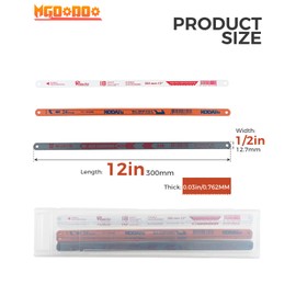 10Pcs Hacksaw Blades Sets-3Pc. 18TPI / 3Pc. 24TPI / 4Pc. 32TPI-High Speed 12" Length Hack Saw Blade,300MM High Carbon Steel Saw Blades Fits Most Hacksaw Frames