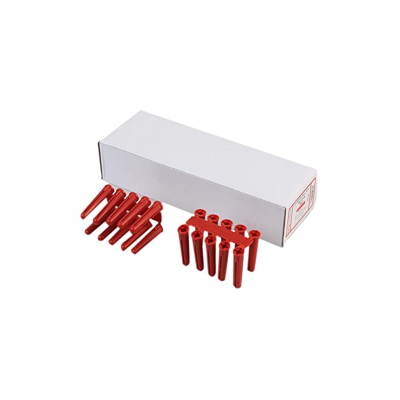 Wall Plugs, RED, X100, Fasteners & Hardware, Qty X 100
