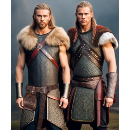 Popeoiuh Medieval Leather Belt Pouch for Men Women Portable Drawstring Steampunk Waist Bag Pack Brown Vintage Embossed Belt Pouches Dice Purse LARP Viking Cosplay Costume Accessories