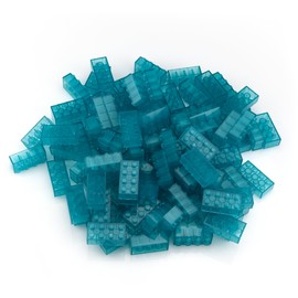 lumentics Luminous Bricks - Tiles that Glow in the Dark. Multi-colour, compatible, accurate and tested. Lights up for approx. an hour. (Quantity: 100 pcs 2 x 4, blue)