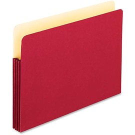 Pendaflex Colour File Pockets, 3.5-Inch Expansion, Legal, Red, 25/Box