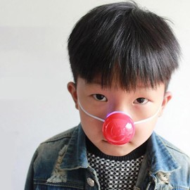NOLITOY 40Pcs Light Up Clown Nose, 1.57 Inch LED Glowing Red Nose Novelty Clown Nose Reindeer Nose Dress Up Props Performance Clown Costume