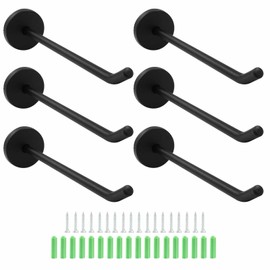 Bivethoi Coat Hooks-Bath Towel Hangers, Wall Hooks for Hanging Hat Hurse Robe for Bathroom Livingroom Hotel Kitchen Garage, 6 Pack (5.7 Inch, Matte Black)