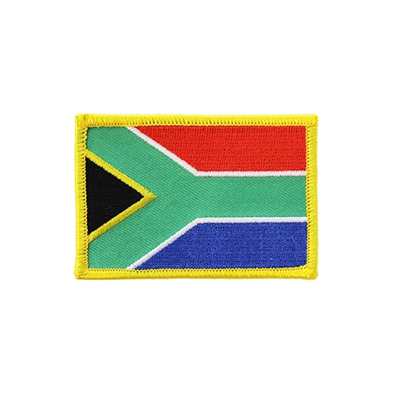 South Africa Flag Embroidered Sew on/Iron on Rectangular Patch, Approx.