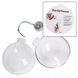 Bulk Lot of 24 Acrylic Shatter Proof 80mm (3.15") Photo Ball Ornaments