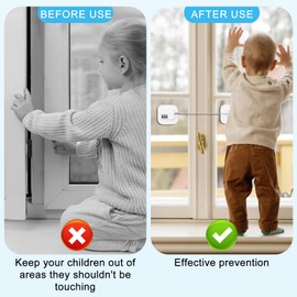 Refrigerator Combination Lock, Self Adhesive Childproofing Safety Lock, Keyless Heavy Duty White Locker for Cabinet Closet Pantry Fridge Drawer, Easy Installation to Keeping Curious Hands Pets Away