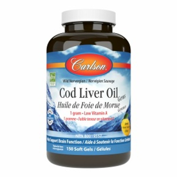 Carlson Low A Cod Liver Oil 150 Softgels