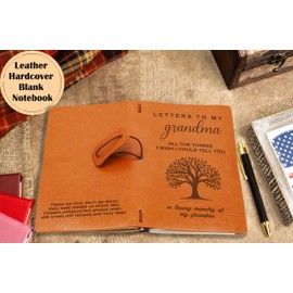 Grandma Memorial Remembrance Gift-Bereavement Gift-Refillable Travel Photo Diary Journal-Sympathy Gift for Loss of Grandma-Letters To My Grandma,All The Things I Wish I Could Tell You-In Loving Memory