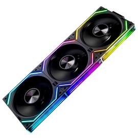 Jungle Leopard PC Fan JM-V2 RS 120 Infinity Mirror Module Daisy-Chain ARGB Fan 120mm Triple Pack Suitable for Computer Case & 360mm AIO Cooler (Black Reverse)