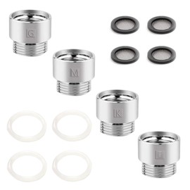 KALOLINNA Shower Head Adapter Set of 4, Shower Head Connecting Adapter, Hose Adapter, Leak-proof, Easy Installation, For Shower Hose, Shower Head, Silver (KMGT)