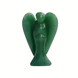 Sunshcat Natural Green Aventurine Healing Crystal Prayer Guardian Angel Statue,2 Inchs Carving Pocket Palm Crystals and Healing Stones Figurines Decoration