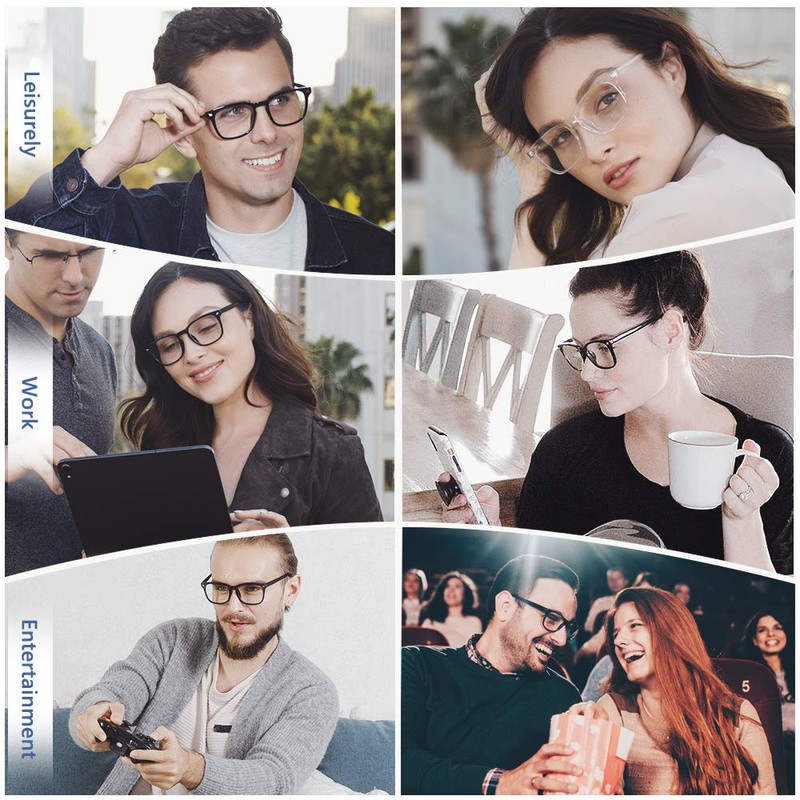 Cyxus Blue Light Blocking Glasses Square Computer Eyewear Clear Lens