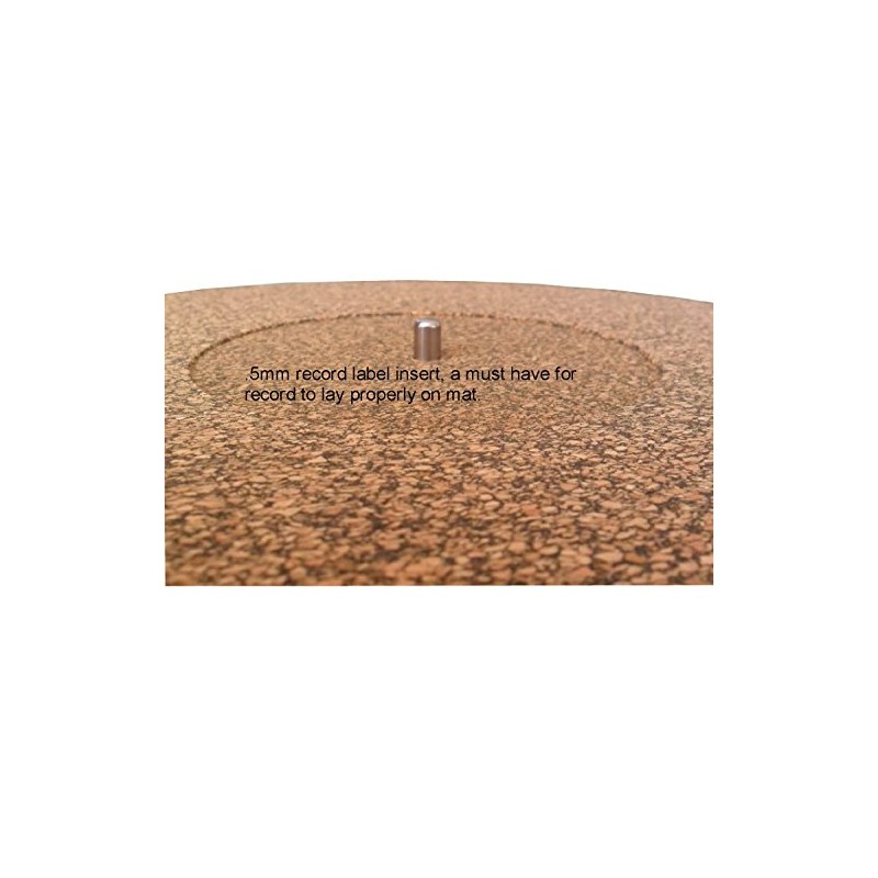 Cork/Rubber 3mm Turntable Record Mat with Record Label Recess in