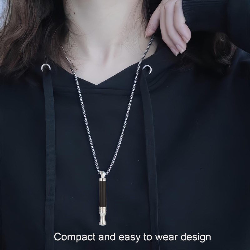 1PCS Breathing Necklace with Resistance, Breathing Resistance Necklace with Filter,