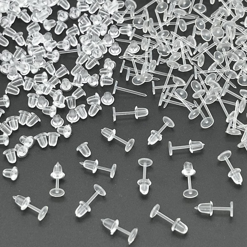 Clear Earrings for Work,300 Pairs Clear Stud Earrings and Earring
