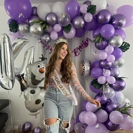 Purple Party Balloons Set, Purple Balloons 50 Pcs 12 inch Lavender Lilac Latex Balloons For Birthday Bridal Shower Wedding Party Baby Shower Party Decoration