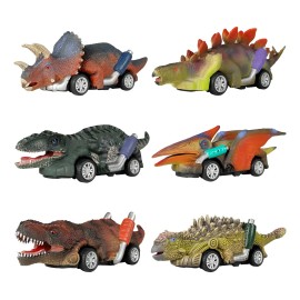 Juguetes De Dinosaurio 6 Carritos Coches Pull-back Tracción Color Pack Of 6 Personaje Pack Of 6