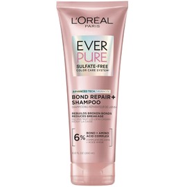 L'Oreal Paris, Shampoo Con Tecnología Bonding Ever Pure Bond Fortalece Tu Pelo Por Dentro Y Por Fuera Para Todo Tipo De Pelo Teñido Sin Sulfatos, 200Ml