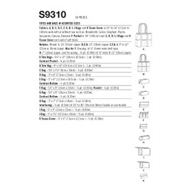 Simplicity S9310 Sewing Pattern Totes and Bags in Assorted Sizes, One Size
