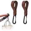 2 Pcs Stroller Hooks, Buggy Clips PU Leather Pram Hook