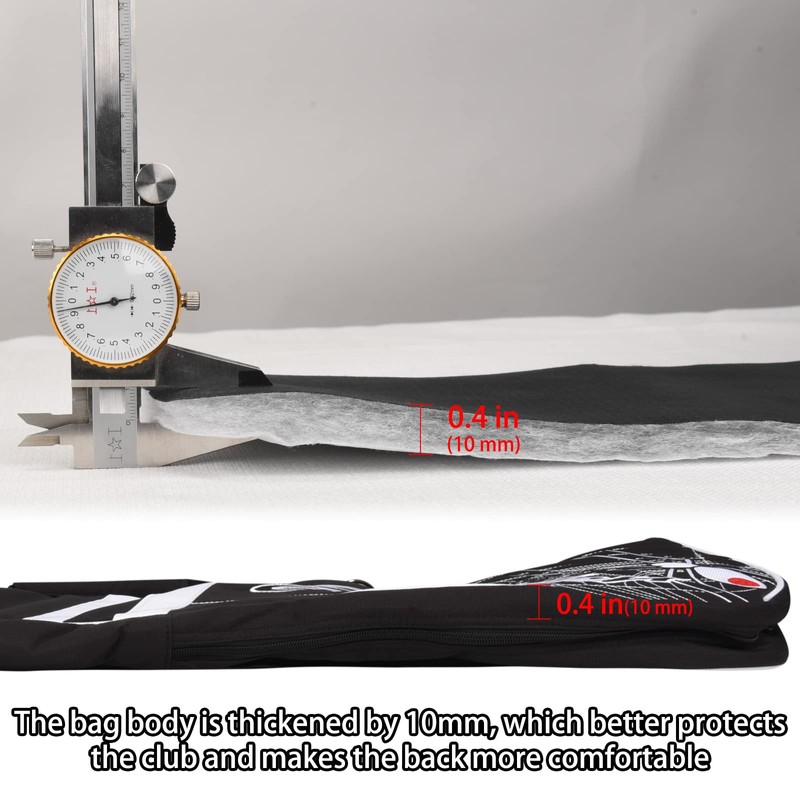 Black Porable Lightweight Waterproof 1cm Thick Padded Pencil Carry Golf