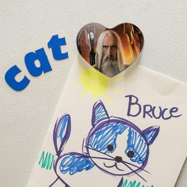 THE LORD OF THE RINGS Saruman Character Heart Acrylic Fridge Refrigerator Magnet