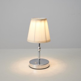 KPSHINE 3000 mah Battery lamp,5W LED Small Touch Lamps,3 Color Temperature Dimmable Rechargeable Lamp,Cordless Lamp for Kitchen,Mini Lamps for Small Spaces (Chrome)