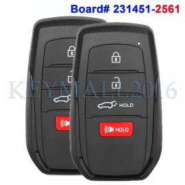 keymalll 2 231451-2561 HYQ14FBW Remote Key Fob for Toyota Corolla Cross 2022 23 2024 2025
