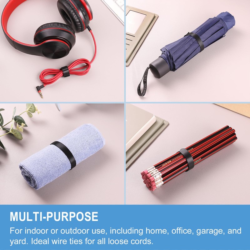 100 PCS 8 Inches Reusable Cable Ties | Adjustable Cord