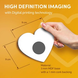 Destination Vinyl ltd Great Coasters (Set of 2) Heart - BW - Japan Flag Japanese Drink Glossy Coasters/Tabletop Protection for Any Table Type #41744