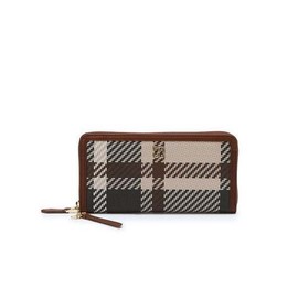Daks (신세계센텀점)DCWA4E210W2 TARTAN CHECK MIX 브라운 타탄체크 가죽배색 지퍼장지갑 (Shinsegae Centum City) DCWA4E210W2 TARTAN CHECK MIX Brown Tartan Check Leather Accent Zipper Wallet