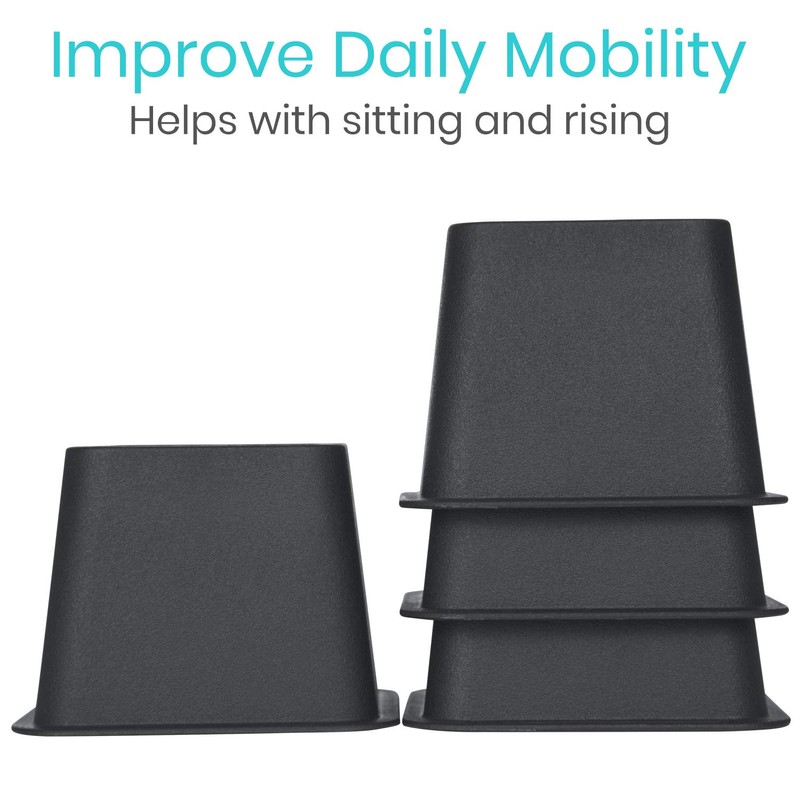 Vive Bed Risers Heavy Duty (4 Pack - 3 Inch)