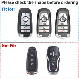 Aoocar Mech Style Heavy Metal Key Fob Cover, Compatible with Ford Fusion Escape Expedition Explorer Edge Maverick Mustang Ranger F150 F250 F350 F450 F550 etc, Zinc Alloy Key Case Protector