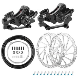 Trkimal Bicycle Disc Brake Kit Front Rear Caliper Brake Disc Set 180mm Rotor, Brake Cables, Brake lever Cable Kit for For Mountain Road Bike, Riding Bicycle(180mm Brake Sets)