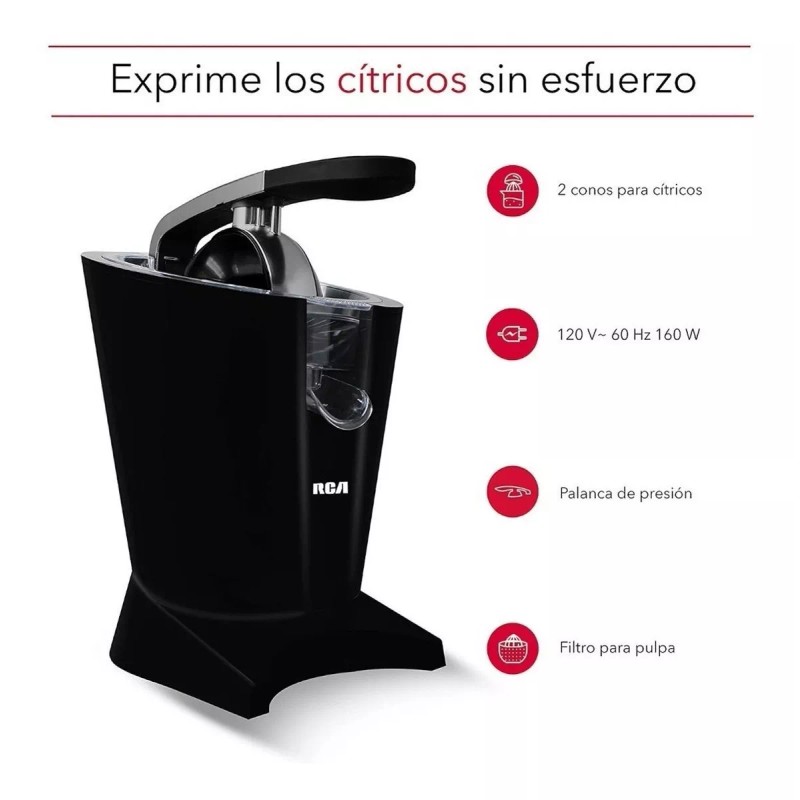 Rca Exprimidor De Cítricos Eléctrico Con Palanca Rc-619 Color Negro