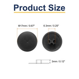 sourcing map Screw Cap Covers, 158Pcs 17mm - Plastic Self-lock Nut Screw Cap, Screw Decoration Cover for Phillips Cam Fitting Nut Self-tapping Screw, Black