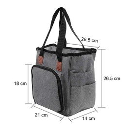 SumDirect Yarn Bag, Knitting Organiser, Portable Storage Bag for Yarns, Takeaway Projects, Knitting Needles, Crochet Hooks, Manuals and Other Accessories, Rainforest, gray, Grey