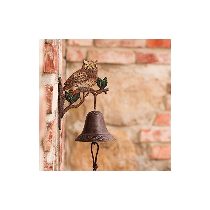 Antikas - Door bell with owl for garden and yard,