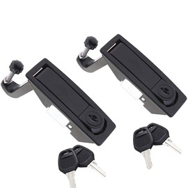 WJSKDQ 2PCS Compression Latch Lock Powder Coated Zinc Alloy Adjustable Lever Hand Operated Flush Lever Marine Applicable Door Thickness: 0.04"-0.94" Grip Range