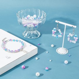 PH PandaHall Cuentas de perlas de imitación, 1200 unidades, 15 estilos, cuentas de perlas de plástico con brillo suave de 4/6/8/10/12 mm, cuentas redondas sueltas de encaje blanco antiguo para joyería, decoración de boda, fiesta, agujero de 1.5 ~ 2.3 mm