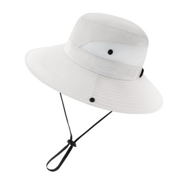 PIGBENGO Women Sun Hat UV Protection Bucket Wide Brim Summer Beach Boonie Hat Quick Dry Outdoor Fishing Cap (B-Beige)