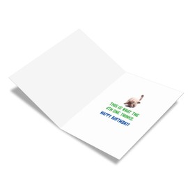 NobleWorks - Funny Cat Card for Birthday - Pet Animal Humor, Party Bday Card with Envelope - Excited Cats C3525BDG